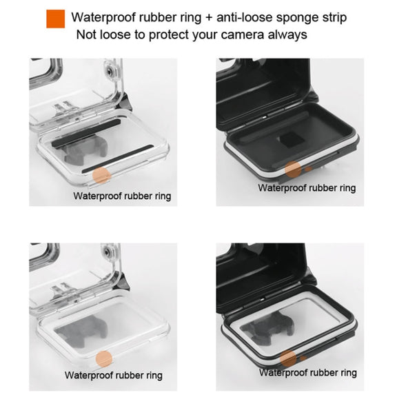 45m Water-resistant Housing Protective Case + Touch Screen Back Cover for GoPro NEW HERO /HERO6 /5, with Buckle Basic Mount & Screw, No Need to Remove Lens (Transparent)