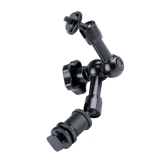7 inch Adjustable Friction Articulating Magic Arm + Large Claws Clips with Phone Clamp (Black)