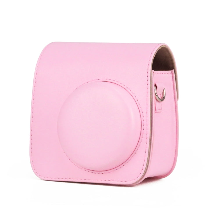 Retro Full Body PU Leather Case Camera  Bag with Strap for FUJIFILM instax mini 7+ (Pink)