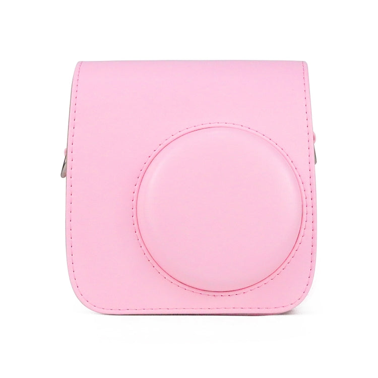 Retro Full Body PU Leather Case Camera  Bag with Strap for FUJIFILM instax mini 7+ (Pink)
