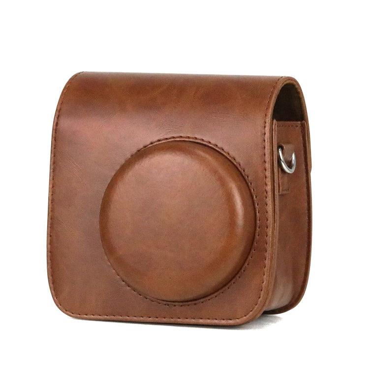 Retro Full Body PU Leather Case Camera  Bag with Strap for FUJIFILM instax mini 7+ (Brown)