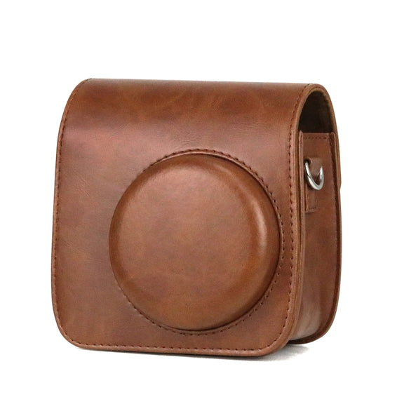 Retro Full Body PU Leather Case Camera  Bag with Strap for FUJIFILM instax mini 7+ (Brown)