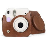 Retro Full Body PU Leather Case Camera  Bag with Strap for FUJIFILM instax mini 7+ (Brown)