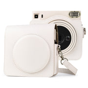 Full Body PU Leather Case Camera  Bag with Strap for FUJIFILM instax Square SQ1 (White)