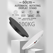 60cm Electric Rotating Display Stand Props Turntable, Load: 100kg, Plug-in Power, EU Plug(White)