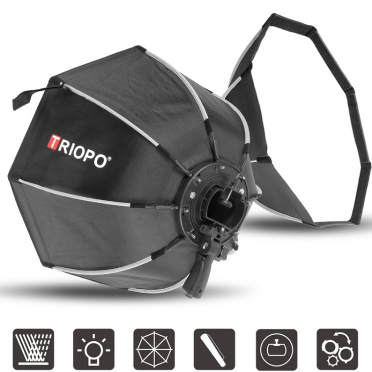 TRIOPO KS2-65 65cm Fast Loading Speedlite Flash Octagon Parabolic Softbox Diffuser (Black)