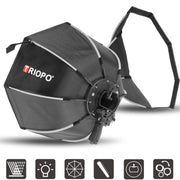 TRIOPO KS2-65 65cm Fast Loading Speedlite Flash Octagon Parabolic Softbox Diffuser (Black)