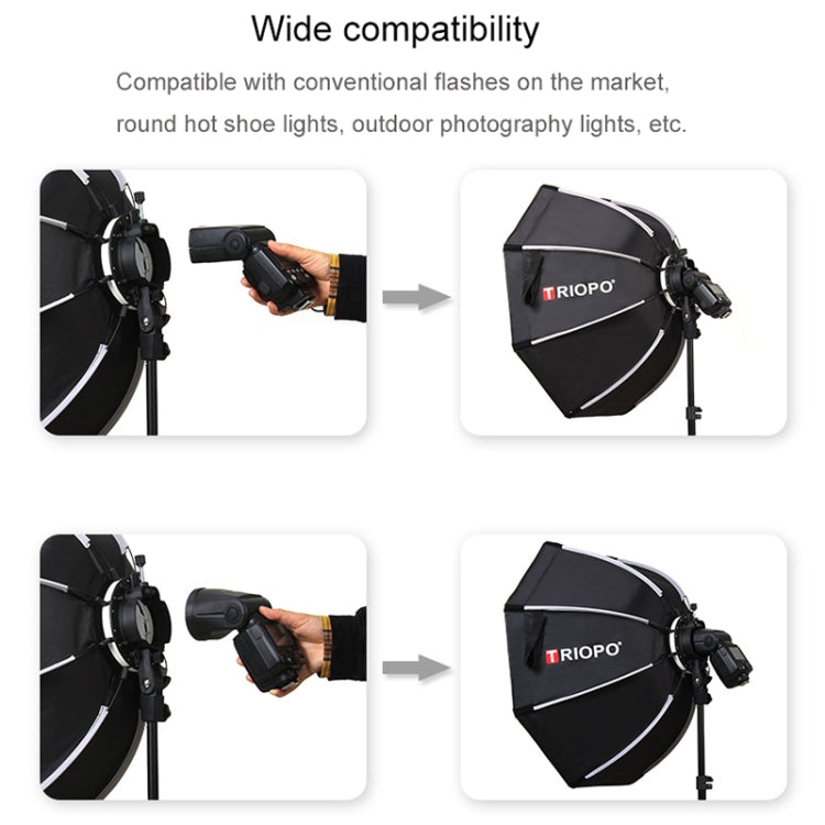 TRIOPO KX90 90cm Dome Speedlite Flash Octagon Parabolic Softbox Diffuser (Black)