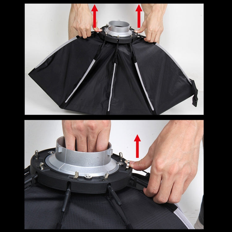 TRIOPO K2-65 65cm Speedlite Flash Octagon Parabolic Softbox Bowens Mount Diffuser (Black)