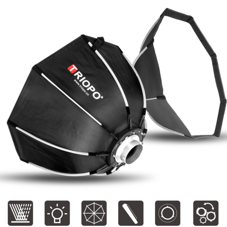 TRIOPO K2-90 90cm Speedlite Flash Octagon Parabolic Softbox Bowens Mount Diffuser (Black)