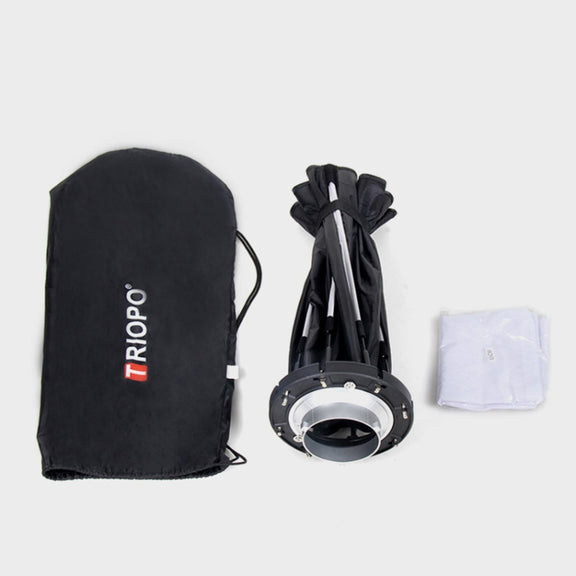 TRIOPO K2-90 90cm Speedlite Flash Octagon Parabolic Softbox Bowens Mount Diffuser (Black)