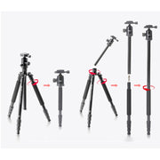 TRIOPO T258 Aluminum Alloy Tripod Monopod with D2 Ball Head (Black)
