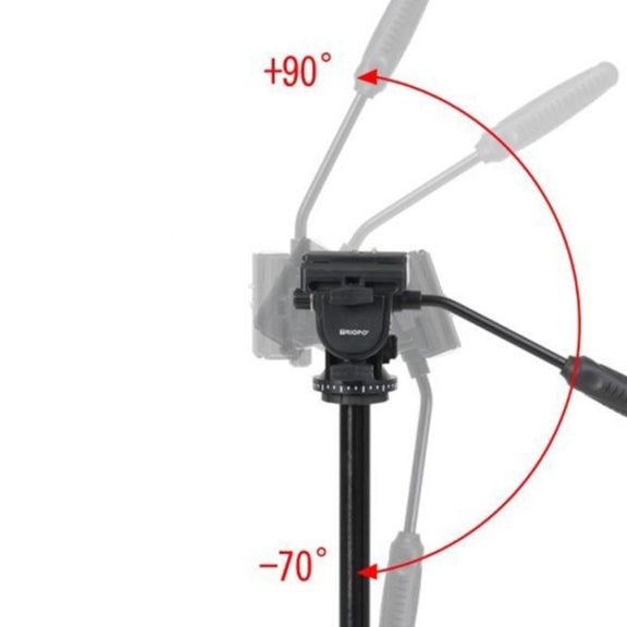 TRIOPO K2808 Aluminum Tripod Mount with HY-350 Heavy Duty Damping Head (Black)
