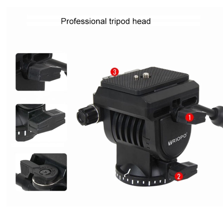 TRIOPO K2808 Aluminum Tripod Mount with HY-350 Heavy Duty Damping Head (Black)
