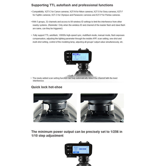 Godox X2T-O E-TTL II Bluetooth Wireless Flash Trigger for Panasonic / Olympus (Black)