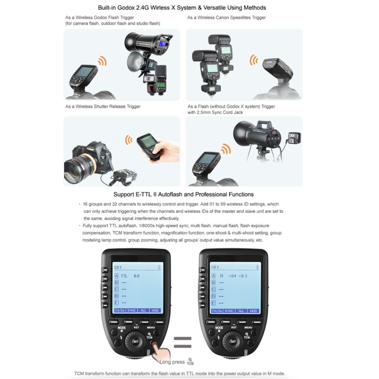 Godox Xpro-P TTL Wireless Flash Trigger for Pentax (Black)