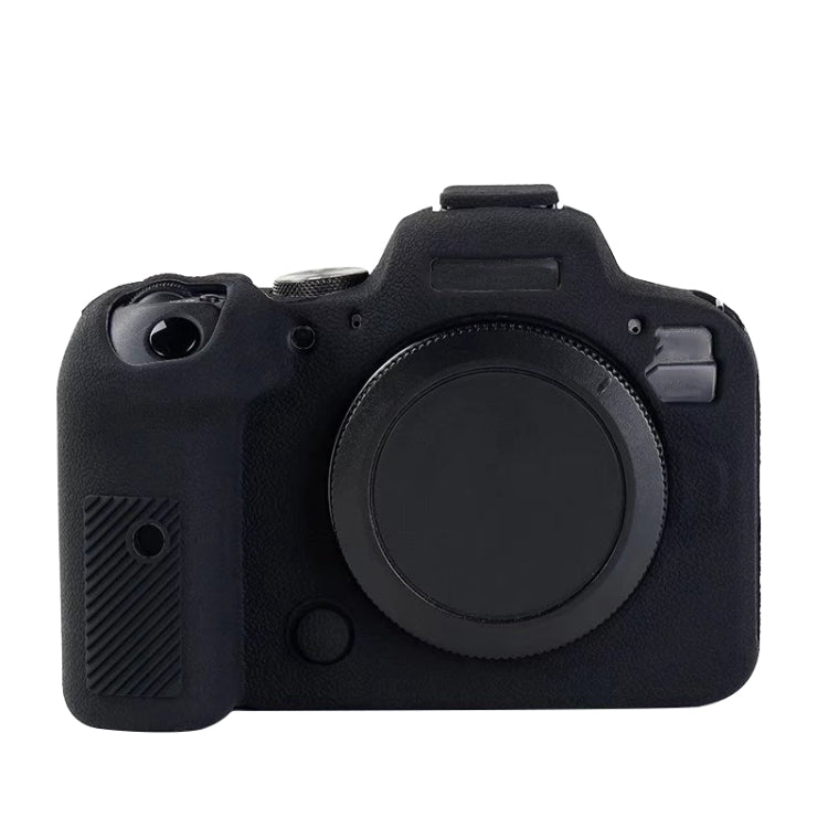 For Canon EOS R6 Litchi Texure Soft Silicone Case(Black)