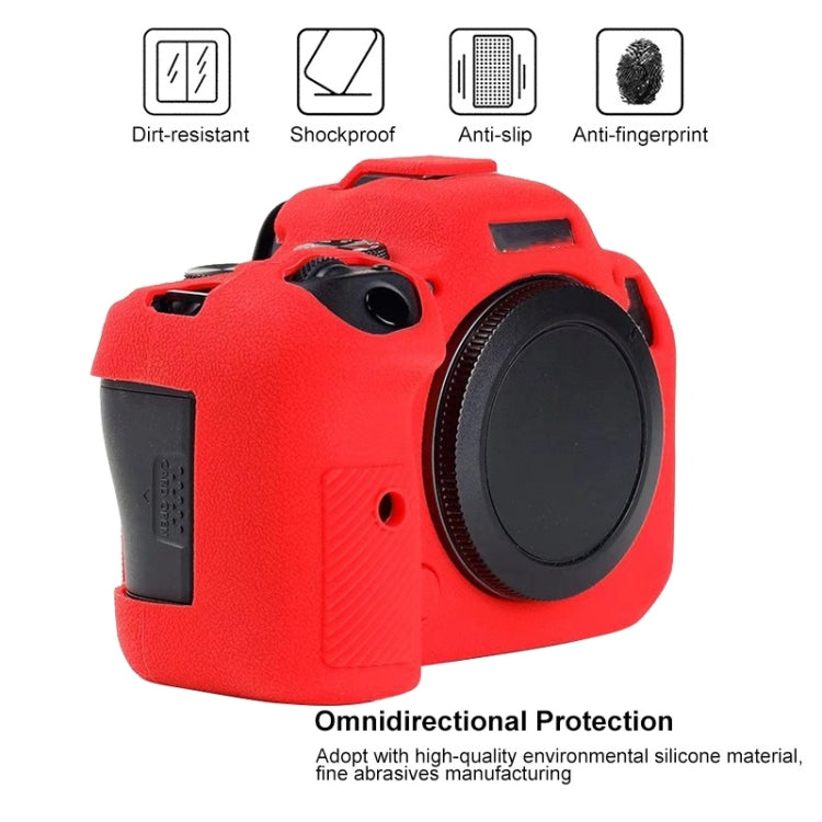 For Canon EOS R6 Litchi Texure Soft Silicone Case(Yellow)