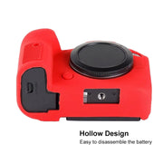 For Canon EOS R6 Litchi Texure Soft Silicone Case(Red)