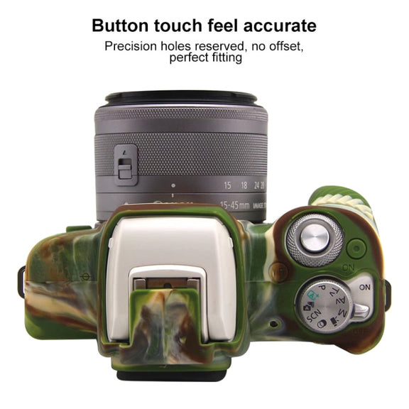 For Canon EOS M50 Mark II / M50 II Soft Silicone Protective Case(Camouflage)