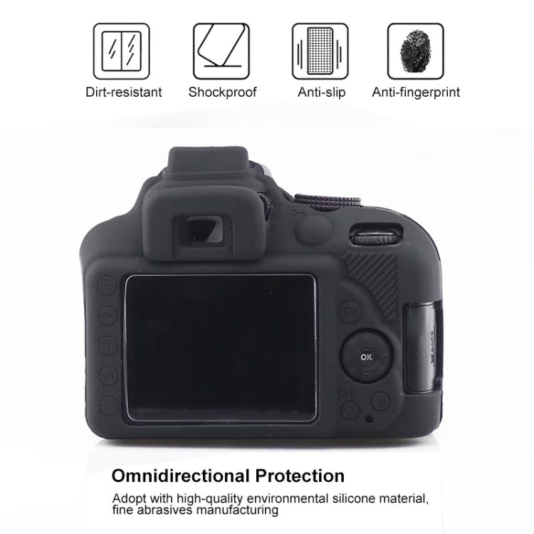 Soft Silicone Protective Case for Nikon D3400 / D3300 (Red)