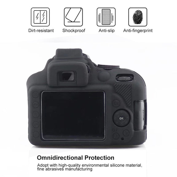 Soft Silicone Protective Case for Nikon D3400 / D3300 (Black)