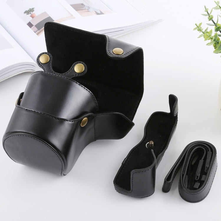 Full Body Camera PU Leather Case Bag with Strap for FUJIFILM X-T3(Black)