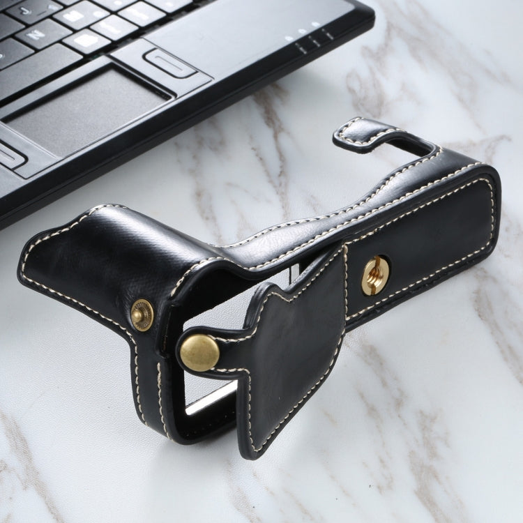 1/4 inch Thread PU Leather Camera Half Case Base for FUJIFILM X-T3/X-T2(Black)