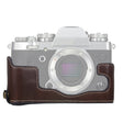 1/4 inch Thread PU Leather Camera Half Case Base for FUJIFILM X-T3/X-T2(Coffee) - Half Case by PMC TechLife | Online Shopping South Africa | PMC TechLife | Buy Now Pay Later Mobicred