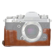 1/4 inch Thread PU Leather Camera Half Case Base for FUJIFILM X-T3/X-T2(Brown) - Half Case by PMC TechLife | Online Shopping South Africa | PMC TechLife | Buy Now Pay Later Mobicred