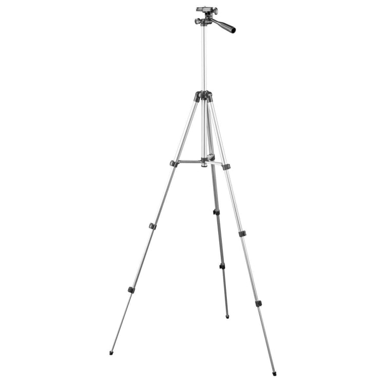 130cm 4-Section Folding Aluminum Alloy Tripod Mount with Three-Dimensional Head(Black)