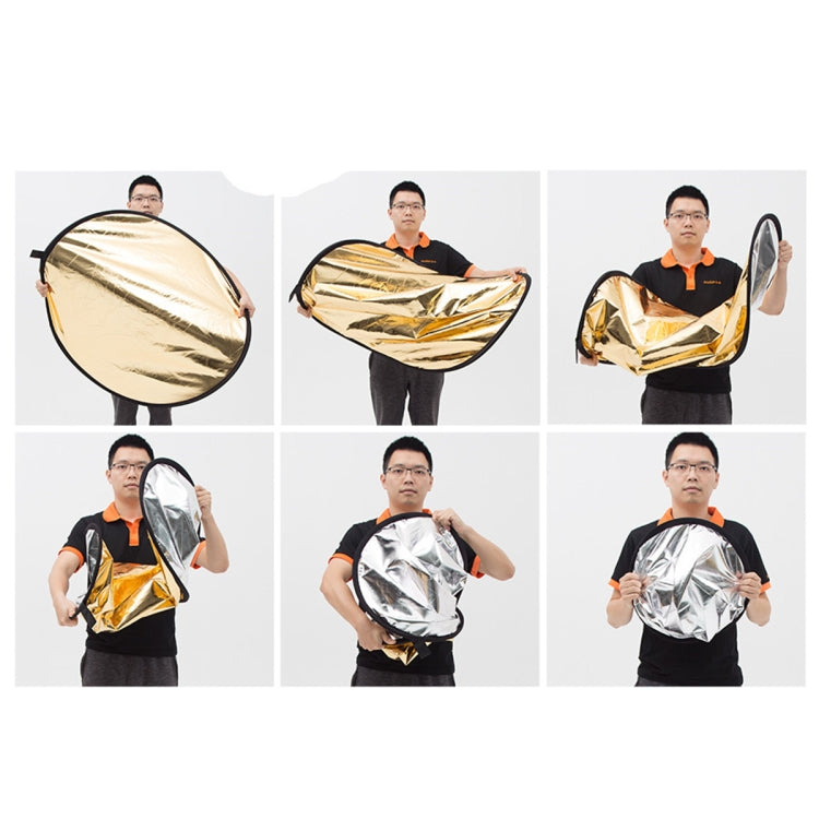 Godox FT01 2 in 1 Gold / Silver Oval Folding Reflector Board, Size: 60 x 90cm