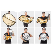 Godox FT01 2 in 1 Gold / Silver Oval Folding Reflector Board, Size: 100 x 150cm