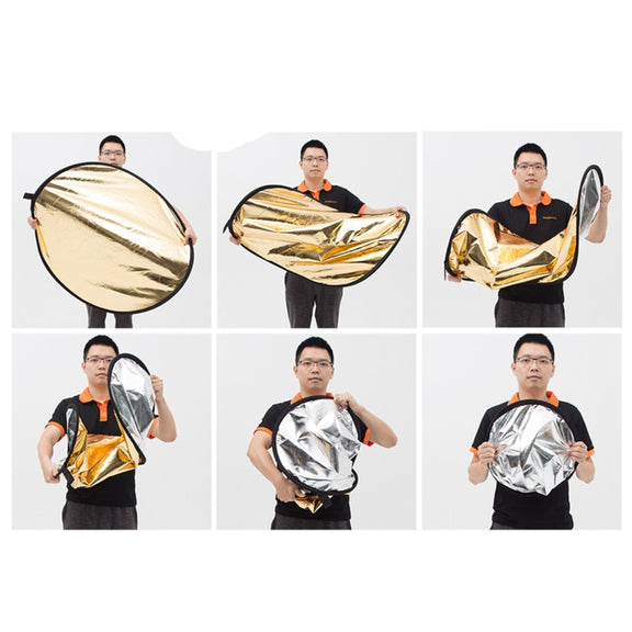 Godox FT01 2 in 1 Gold / Silver Oval Folding Reflector Board, Size: 100 x 150cm