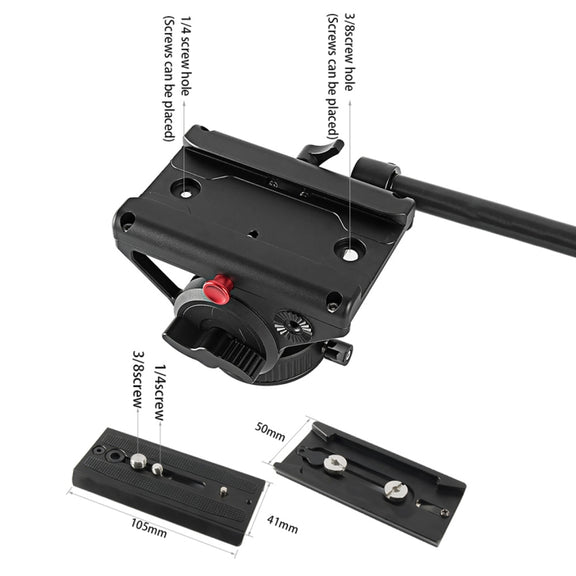 BEXIN VH-105 360 Degree Panorama Heavy Duty Tripod Action Fluid Drag Head (Black)
