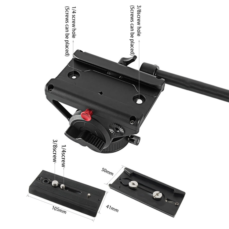 BEXIN VH-105 360 Degree Panorama Heavy Duty Tripod Action Fluid Drag Head (Black)