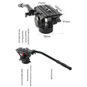BEXIN VH-105 360 Degree Panorama Heavy Duty Tripod Action Fluid Drag Head (Black)