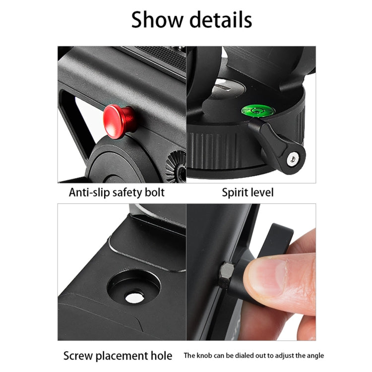 BEXIN VH-105 360 Degree Panorama Heavy Duty Tripod Action Fluid Drag Head (Black)
