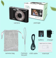 DC302 2.88 inch 44MP 16X Zoom 2.7K Full HD Digital Camera Children Card Camera, EU Plug (Black)