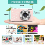 DC402 2.4 inch 44MP 16X Zoom 1080P Full HD Digital Camera Children Card Camera, US Plug (Black)