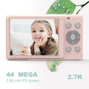 DC402 2.4 inch 44MP 16X Zoom 1080P Full HD Digital Camera Children Card Camera, US Plug (Black)