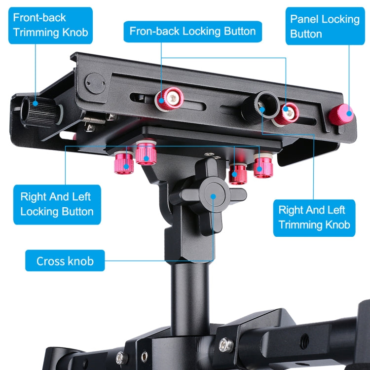 YELANGU S300 4 in 1 Multifunctional Rig + Dual Handheld Shoulder Rig + Monopod + Stabilizer for Cameras / SLR Cameras, Height Range: 63cm-170cm(Black)