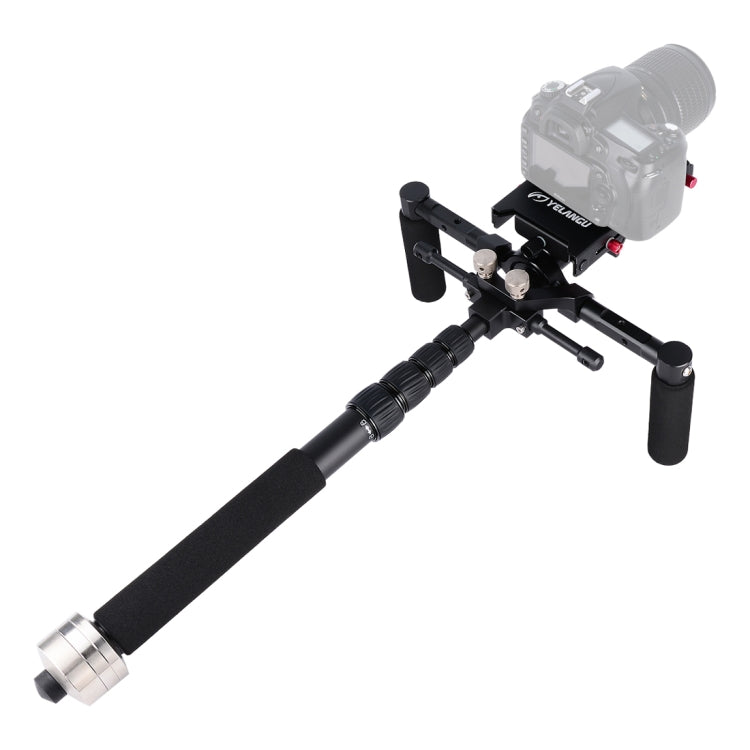 YELANGU S300 4 in 1 Multifunctional Rig + Dual Handheld Shoulder Rig + Monopod + Stabilizer for Cameras / SLR Cameras, Height Range: 63cm-170cm(Black)