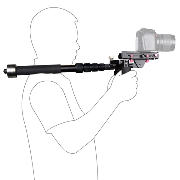 YELANGU S300 4 in 1 Multifunctional Rig + Dual Handheld Shoulder Rig + Monopod + Stabilizer for Cameras / SLR Cameras, Height Range: 63cm-170cm(Black)