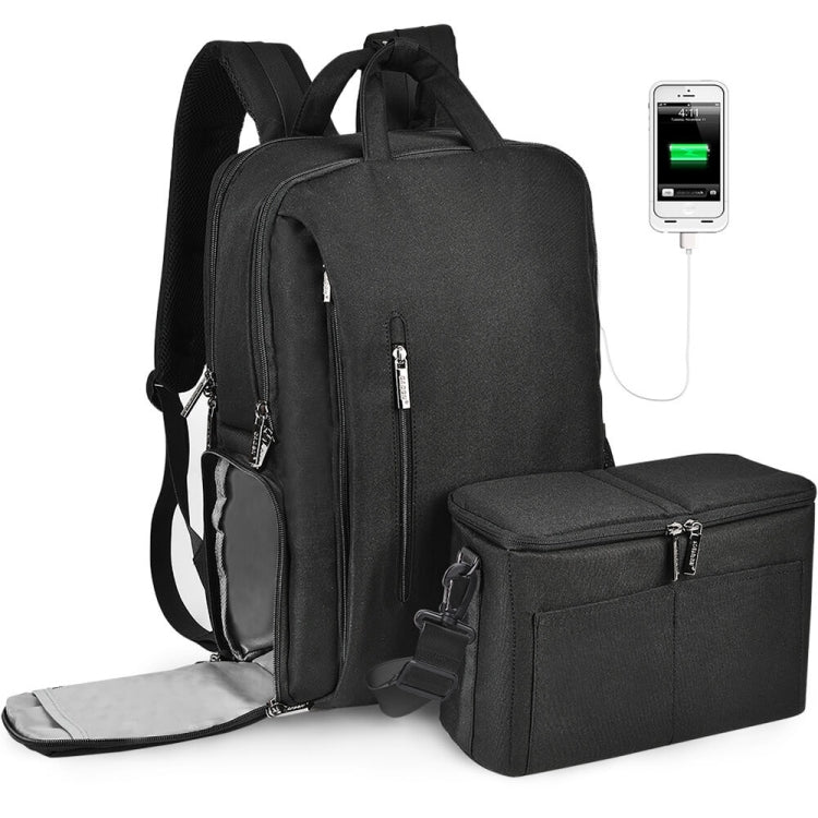 CADeN L5 III Multi-function Digital Camera Dual Shoulders Bag Backpack (Black)