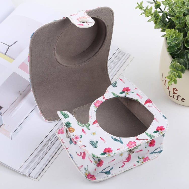 Cactus Flamingo Pattern Full Body Camera PU Leather Case Bag with Strap for FUJIFILM instax mini 9 / mini 8+ / mini 8
