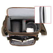 CADEN N1 Large Retro Multifunctional Canvas Water-resistant Digital Camera Photography Shoulder Bag(Coffee)