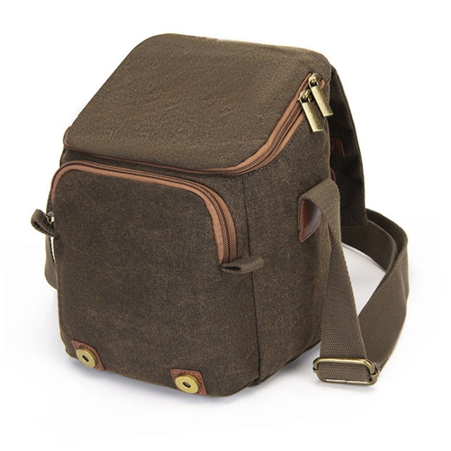 CADEN N1 Large Retro Multifunctional Canvas Water-resistant Digital Camera Photography Shoulder Bag(Coffee)