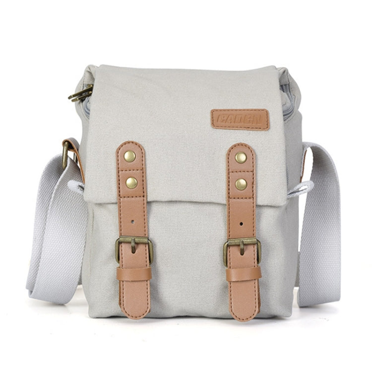 CADEN N1 Simple Retro Multifunctional Canvas Water-resistant Digital Camera Photography Bag (Beige White)