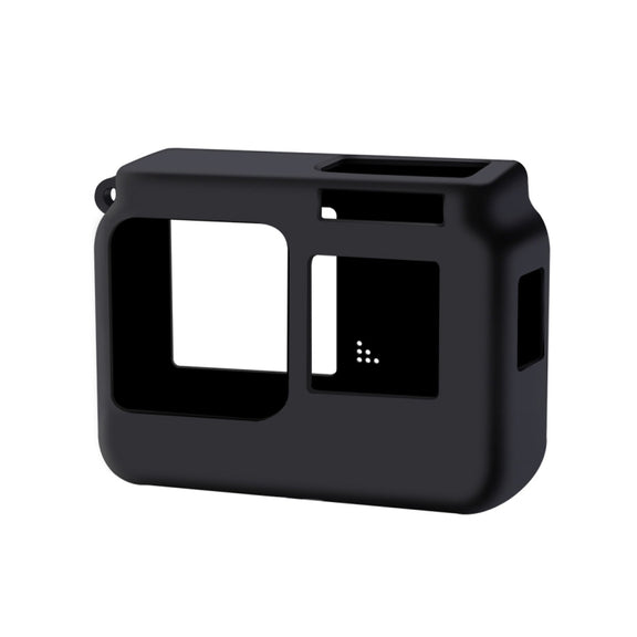 For Insta360 One R 4K with Frame Shockproof Silicone Protective Case with Lens Cap Cover(Black)
